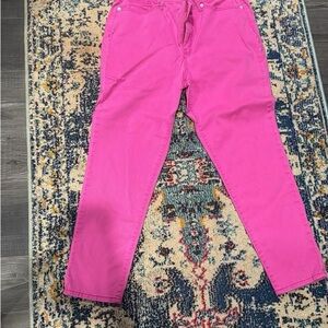 crown & ivy Bright Pink Straight Leg Pants